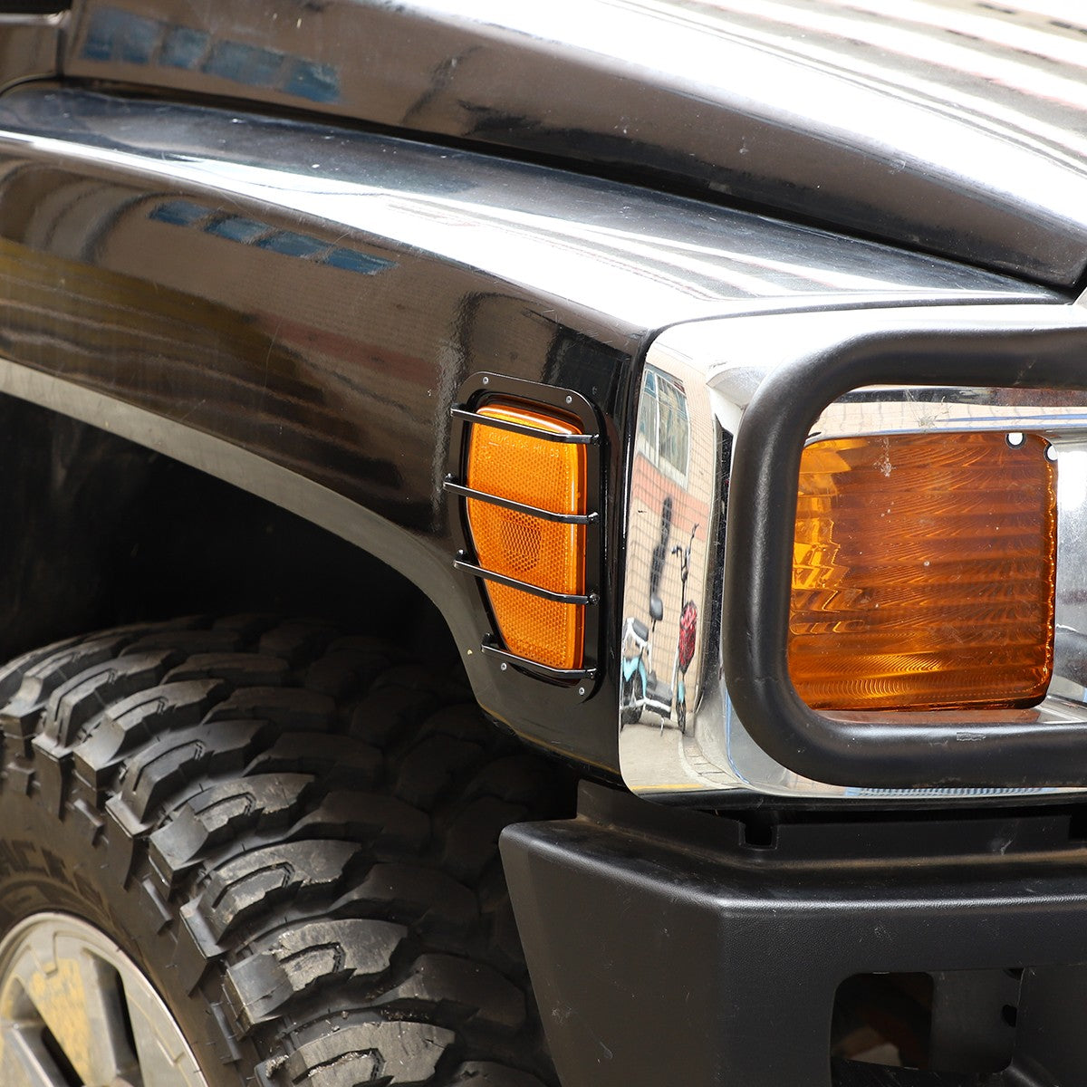 Carbon Steel Side Turn Signal Light Cover Trim Frame for Hummer H3 05-09 US 16