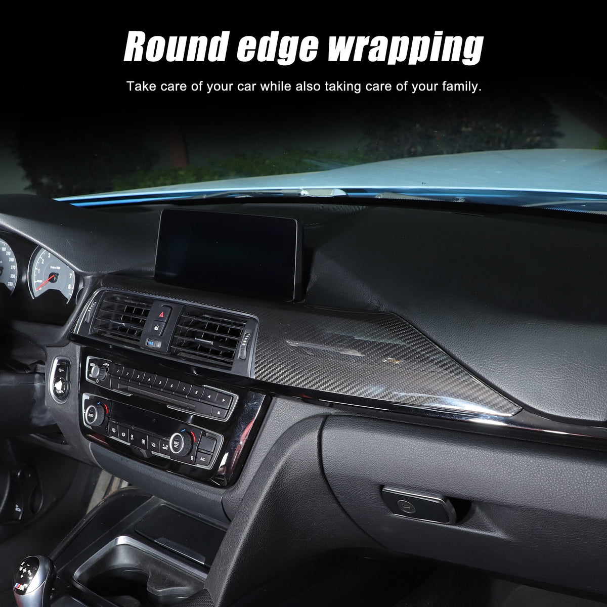 Real Carbon Fiber Central Console Dashboard Trim For BMW M3 M4 F80 F82 2014-2019 5