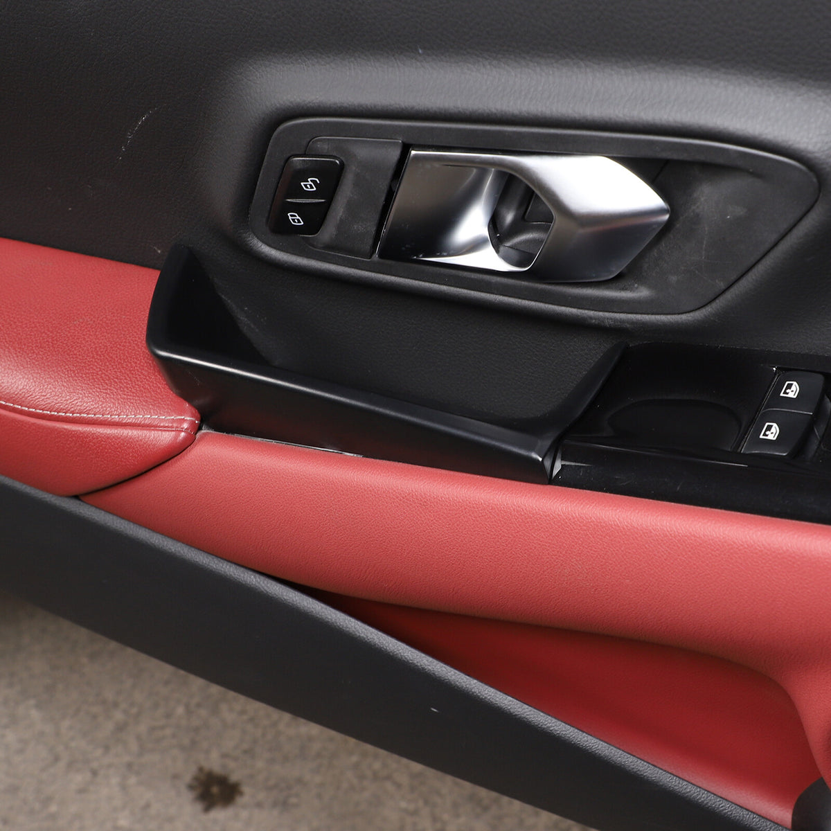 For Toyota Supra 2019-2024 Door Storage Storage Box ABS Black (Fits Supra) 5