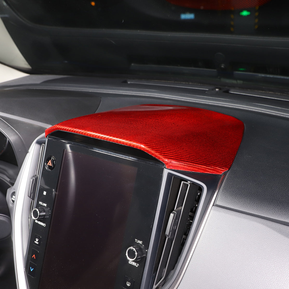 Red Real Carbon Fiber Center Navigation Screen Trim For Subaru Crosstrek GU 24+ 2