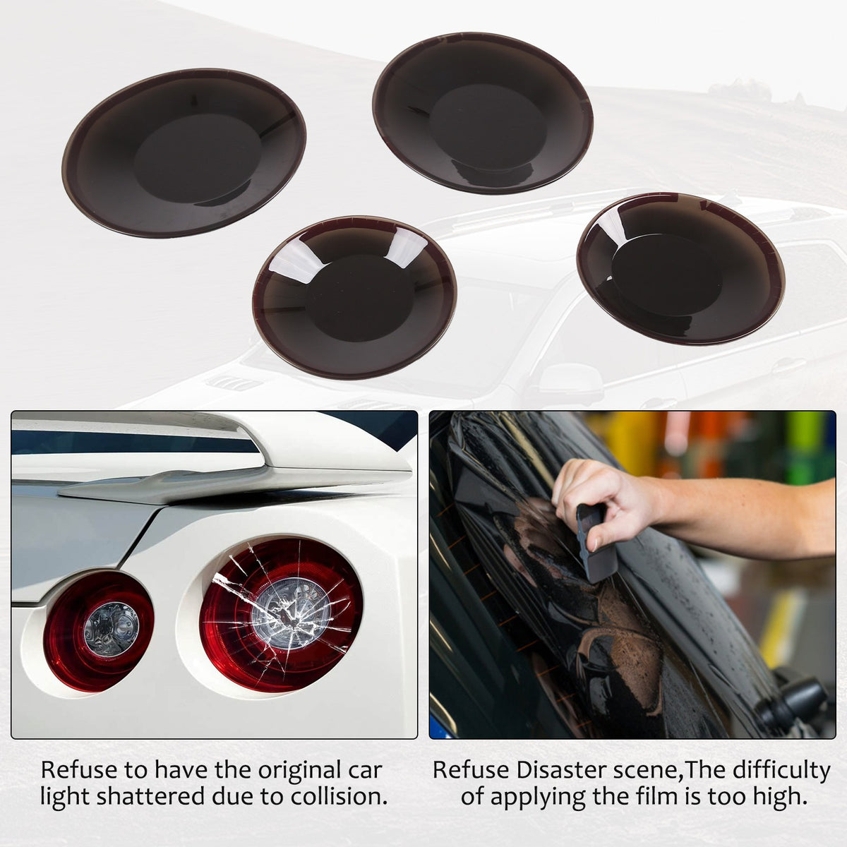 Smoked Tail Light Covers Rear Light Guards Exterior For Nissan GTR R35 08-16 18