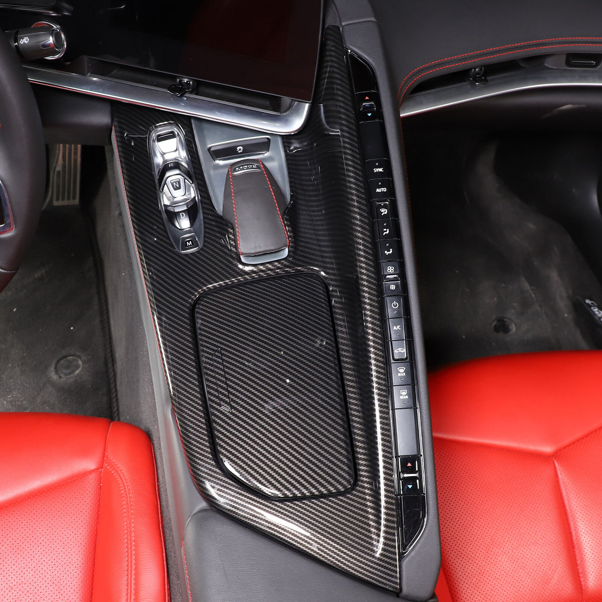ABS Carbon Fiber Center Console Panel Trim Cover Fits For CORVETTE C8 2020-2024 10