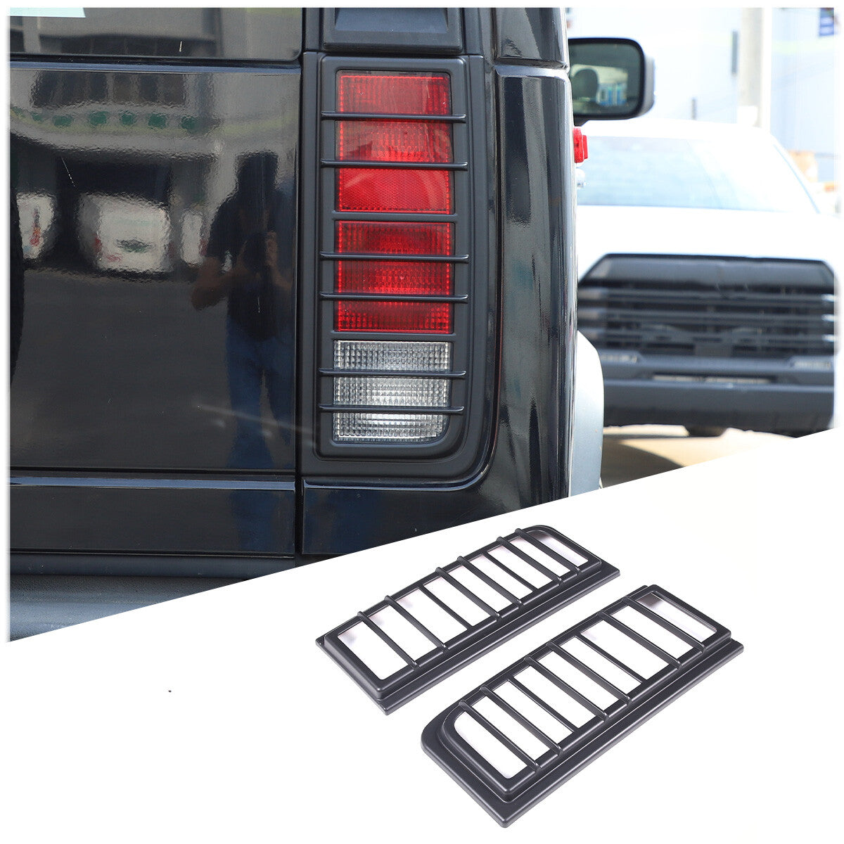 Matte Black Rear Tail Light Lamp Trim Cover Frame Fit For Hummer H2 2003-2009 1