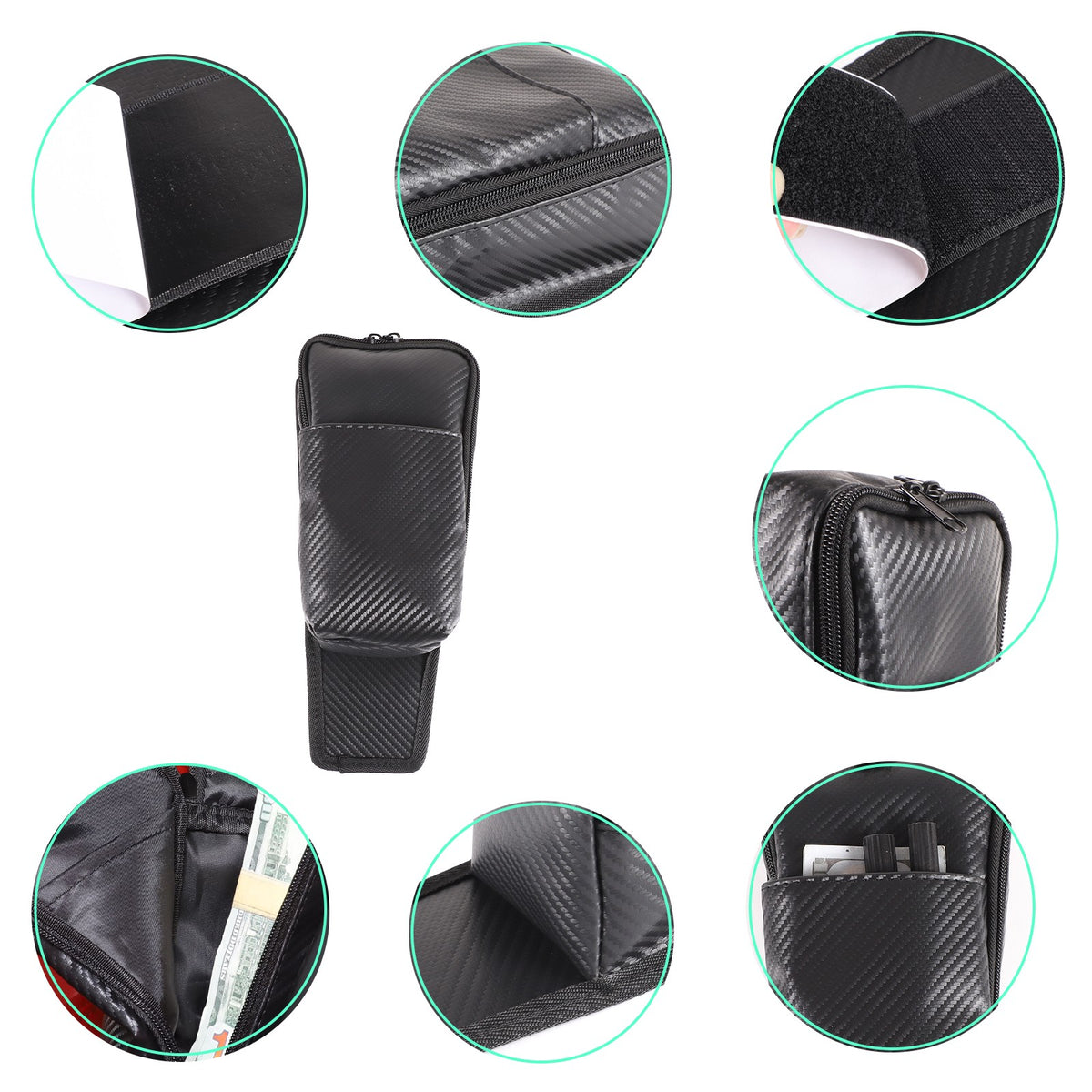 Carbon Fiber Pattern Rear Seat Center Storage Bag For Corvette C8 2020+ 10