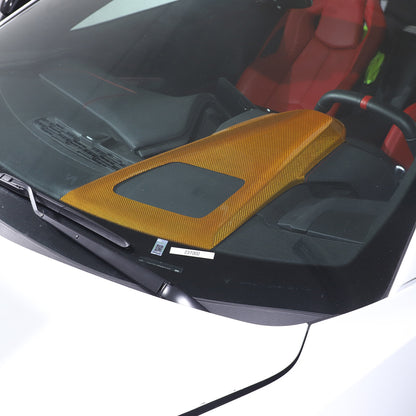 Yellow Carbon Fiber Dash Instrument Cover Trim W/ HUD For Corvette C8 20-25 8