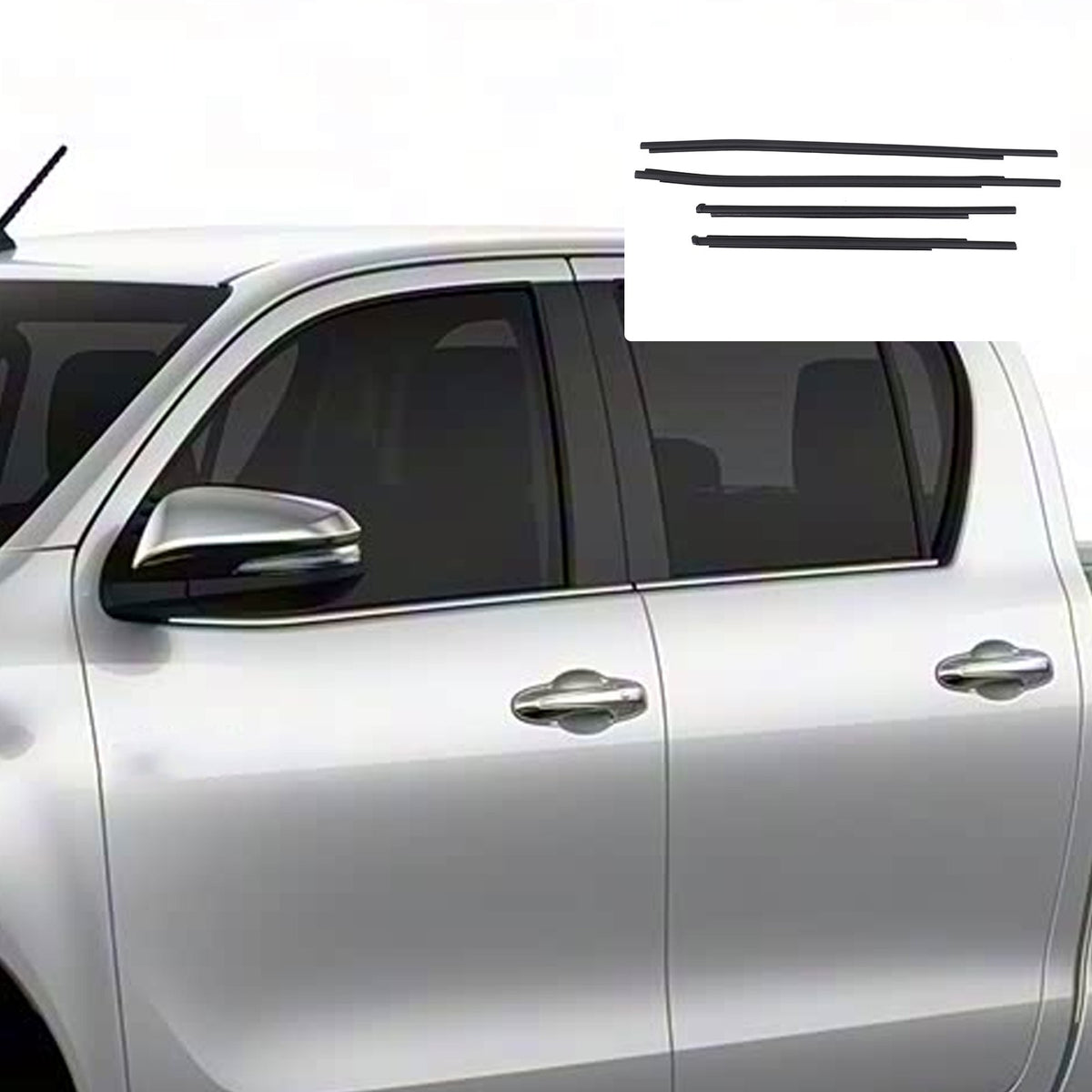 Replacement Window Belt Molding Weatherstrip Seal Trim For Toyota Hilux 2016-20 16