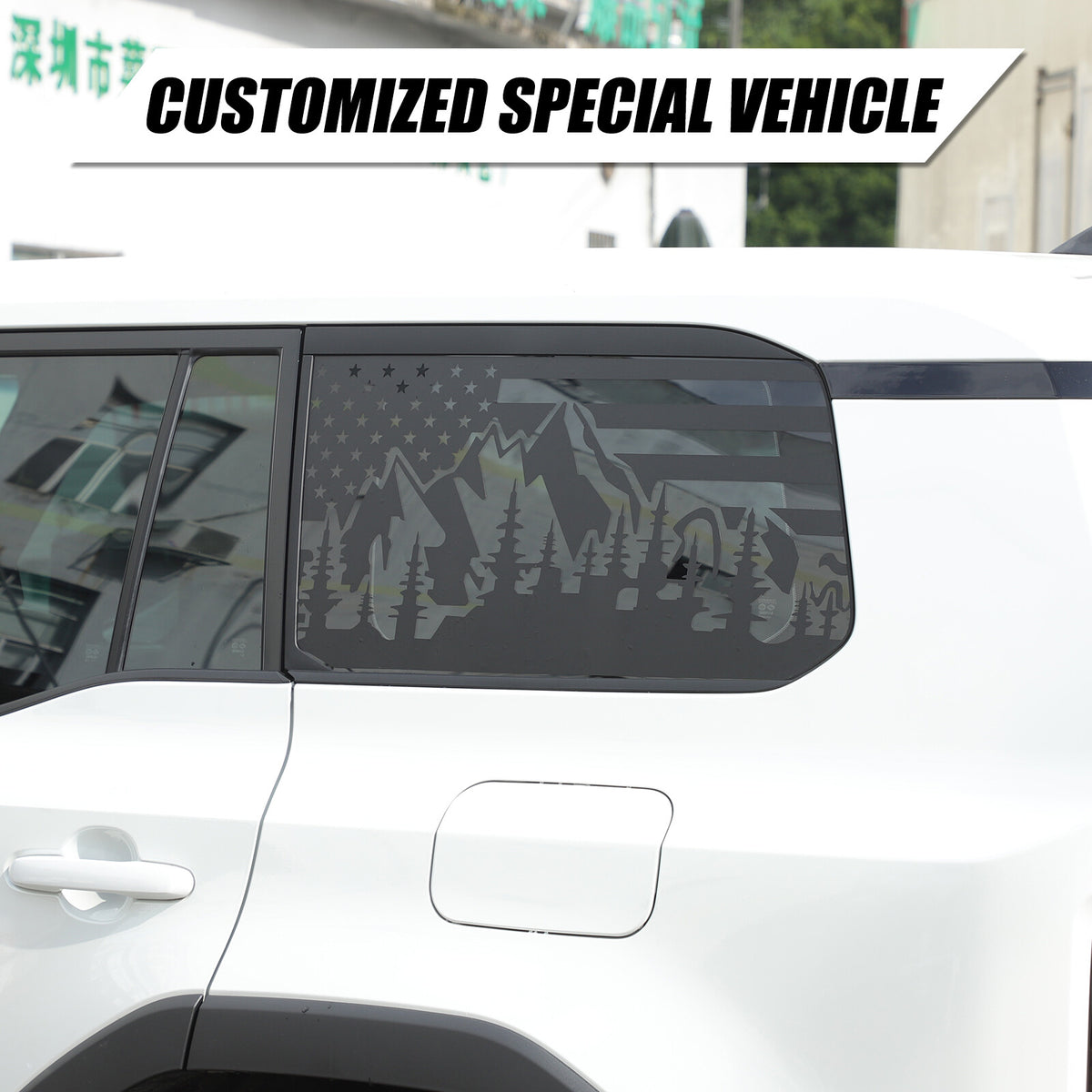 US Flag Rear Side Window Trim Stickers For Toyota Land Cruiser LC250 2024+ US 1