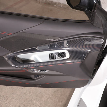 Interior Carbon Fiber Trim For C8 CORVETTE Stingray Z51 Door Panel Button Frame 8
