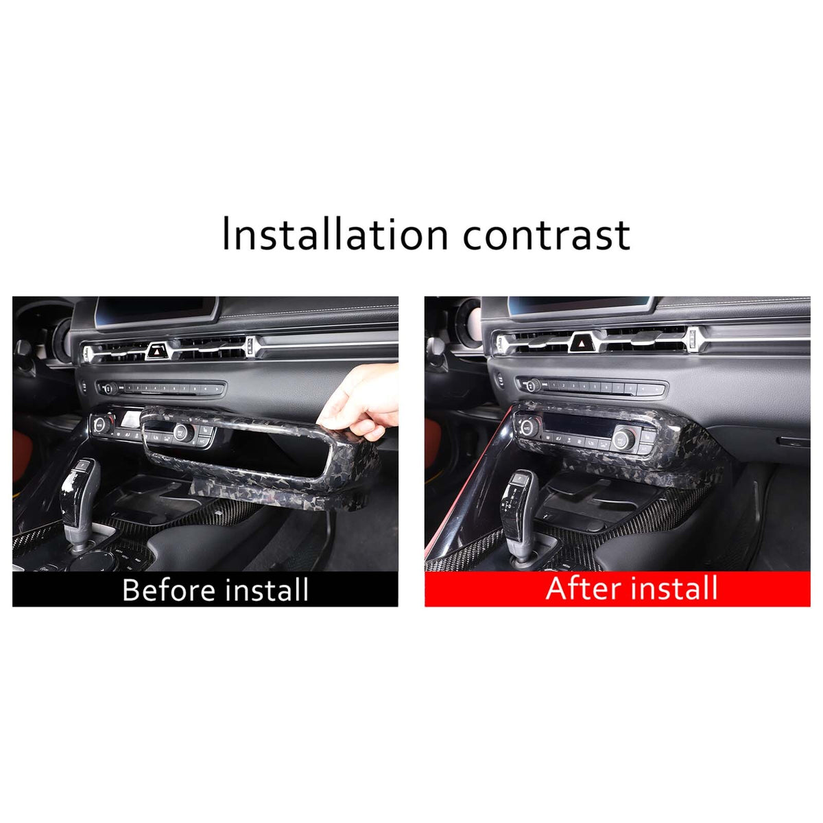 Forged Carbon Center Console Panel Trim Cover For Toyota SUPRA MK5 A90 2019-2024 14