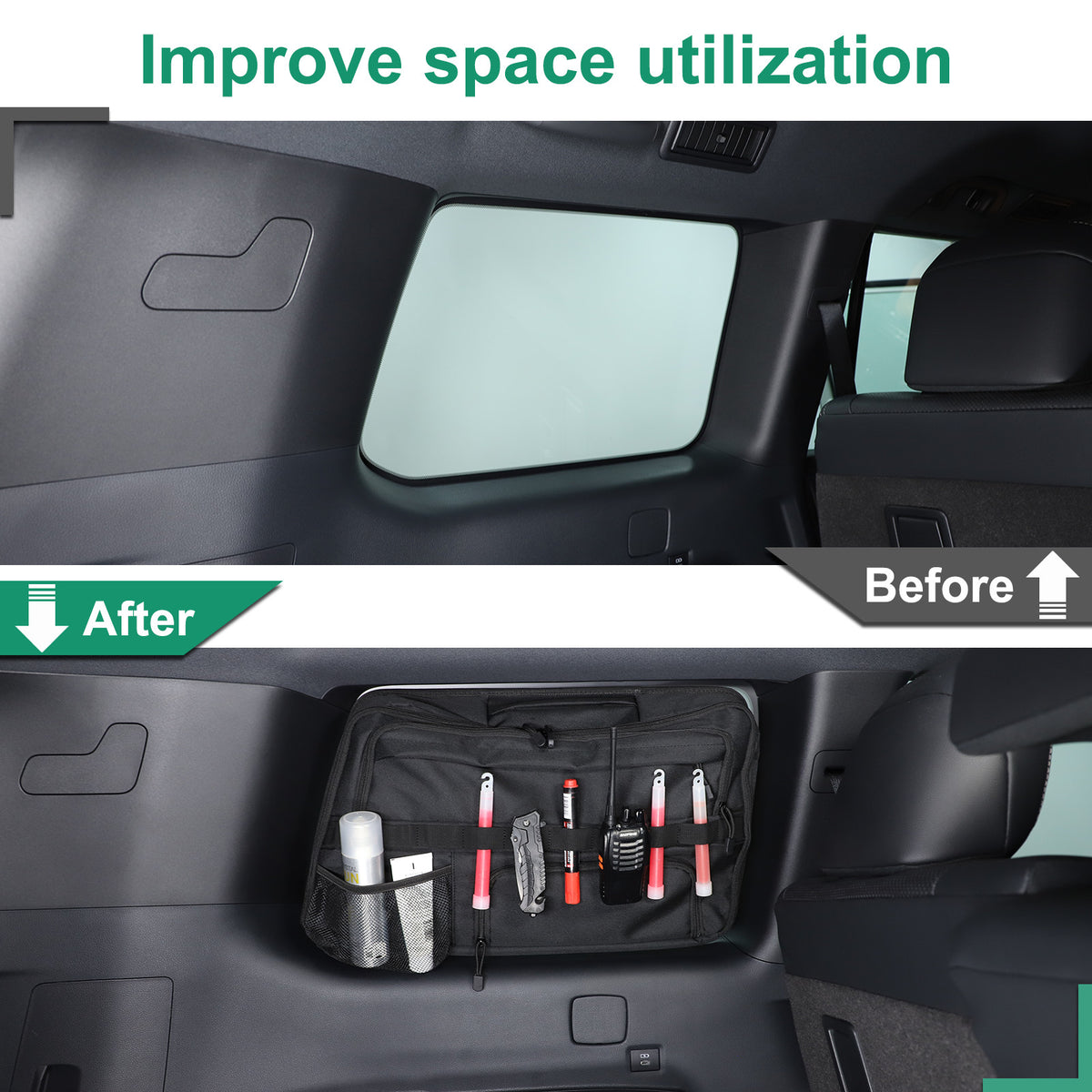 Car Trunk Left Side Window Storage Bag For Toyota Prado Land cruiser LC250 24 US 13