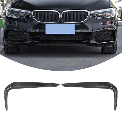 Real Carbon Fiber Front Fog Light Lamp Strip Trim For BMW 5 Series G30 2018-2020 11