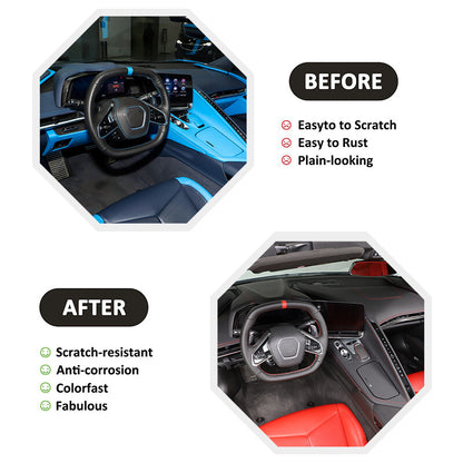 Carbon Fiber Center Console Trim Cover Sticker Set Fit For Corvette C8 20-25 US 11