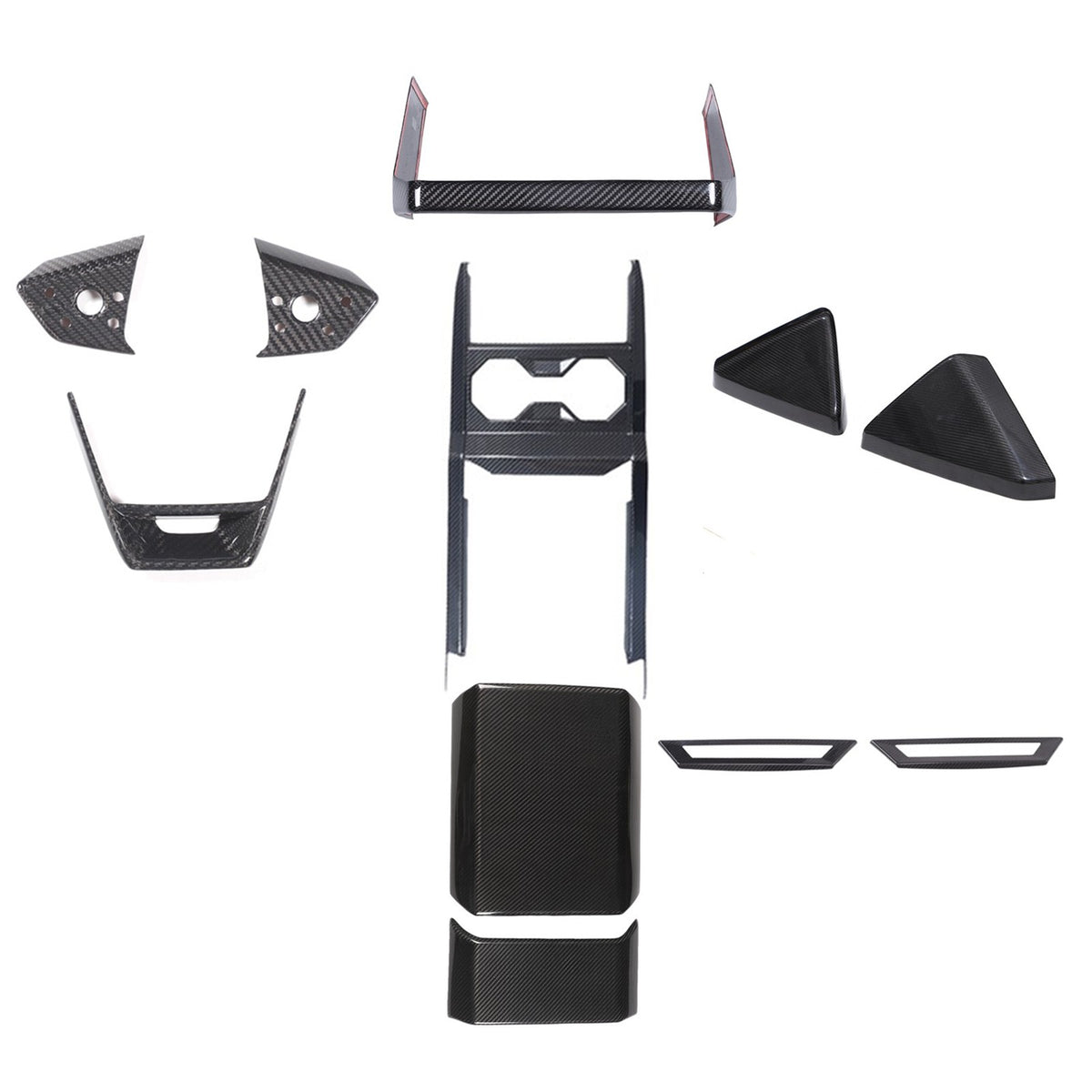 Real Dry Carbon Fiber Center Console Interior Trim For Tesla Cybertruck 2024+ 1