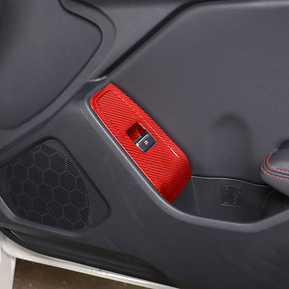 Red Real Carbon Fiber Interior Center Console Trim Set Kit For Subaru BRZ 22+ 82
