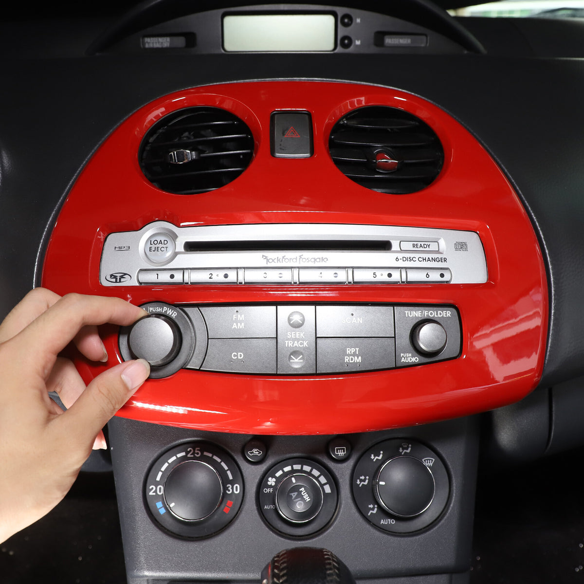 Red ABS Instrument AC Switch & CD Panel Cover Set For Mitsubishi ECLIPSE 2006-11 9