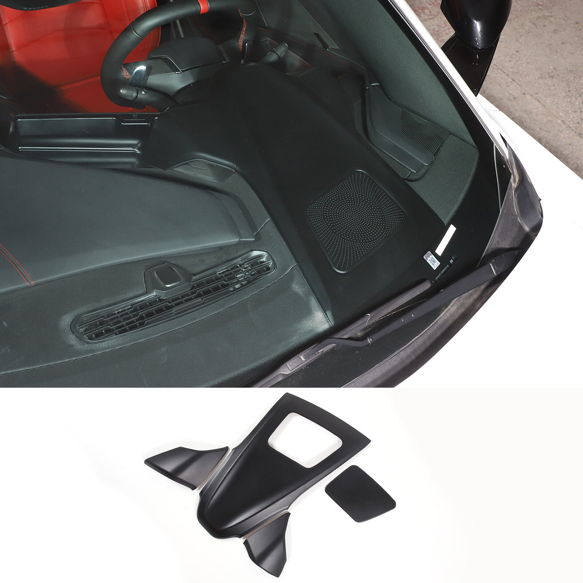 Matte Black ABS Full Interior Set Cover Trim Kit For Corvette C8 2020-25 - Styles 16-20 69