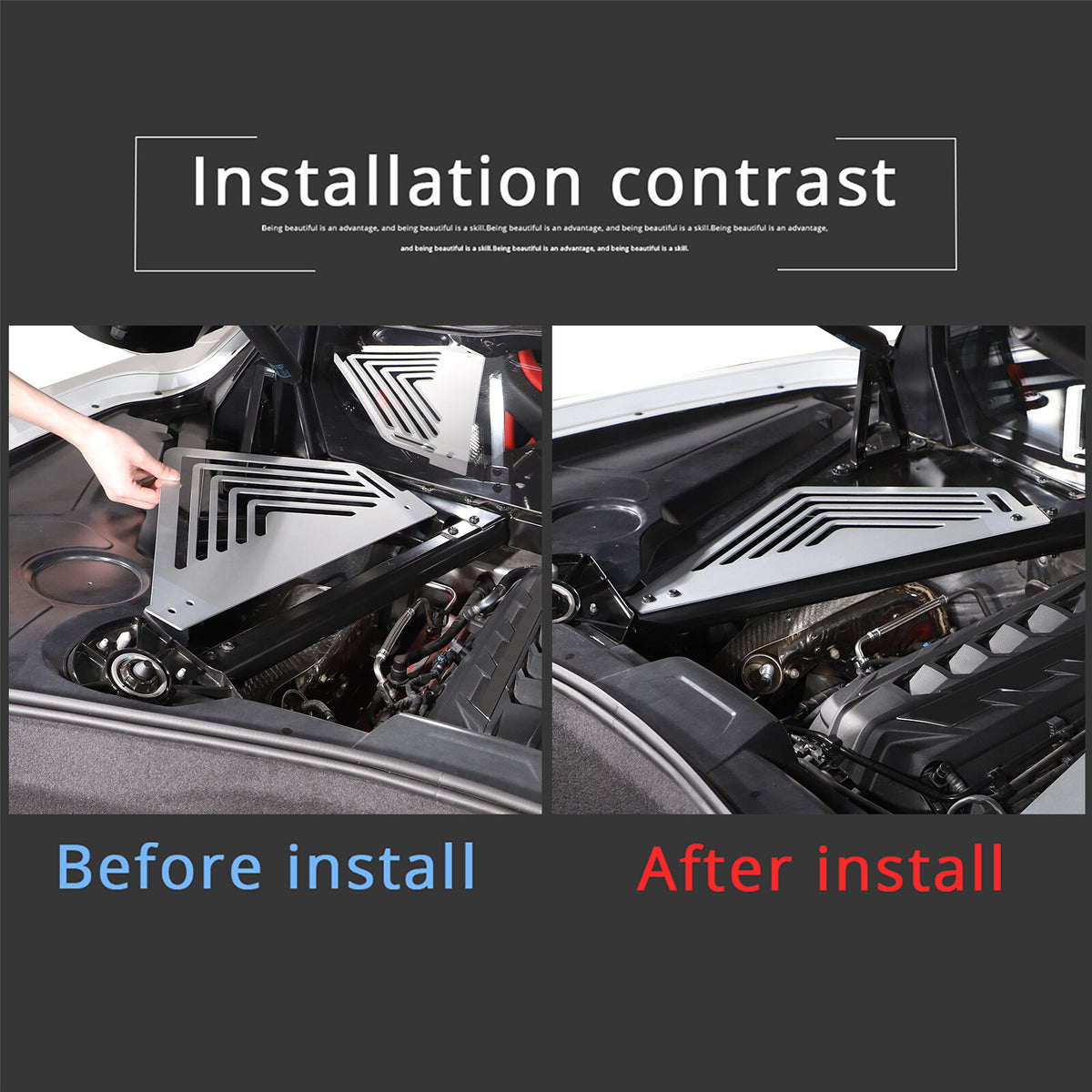 Aluminum Alloy Exterior Hood Engine License Plate Trim For Corvette C8 2020+ US - Variants 21-25 43