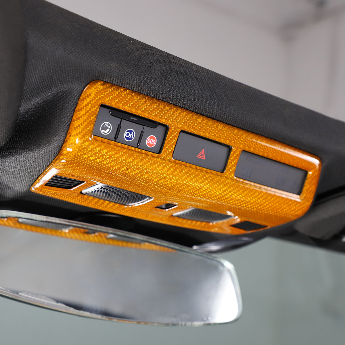 Yellow Carbon fiber Roof Reading Light Panel Trim For Corvette C8 2020-26 5