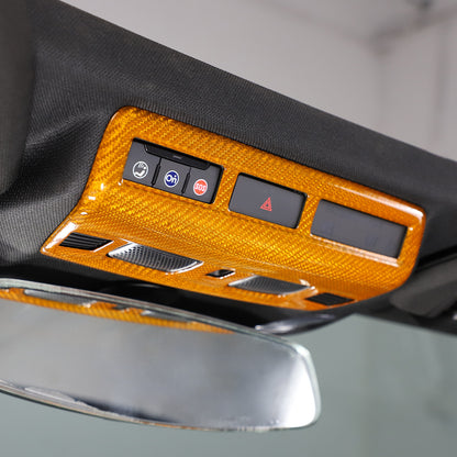 Yellow Carbon fiber Roof Reading Light Panel Trim For Corvette C8 2020-26 5