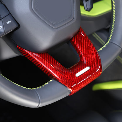 Red Real Carbon Fiber Steering Wheel Trim For Lamborghini Urus/Urus SE 2018-2023 2