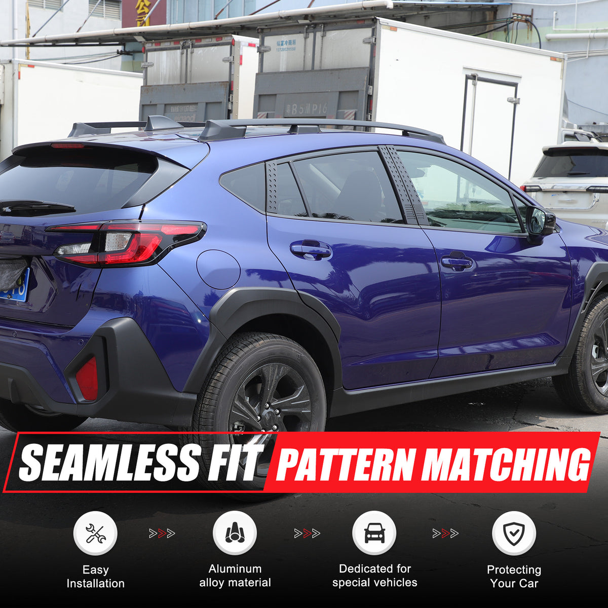 US Flag Alloy Window Center Pillar Trim Panel For Subaru Crosstrek 24+ 5