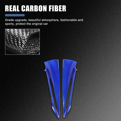 Blue Real Carbon Fiber Interior Door Panel Trim Cover For Corvette C8 2020-2026 10