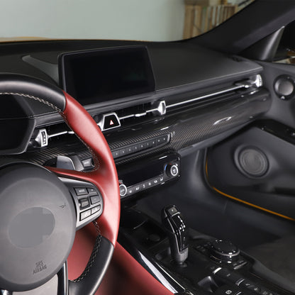 Real Carbon Fiber Center Dashboard Panel Trim For Toyota Supra A90 19-24 US 17