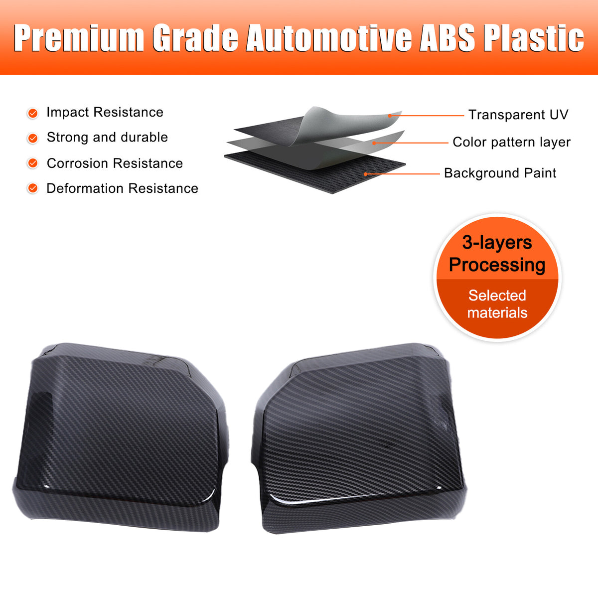 ABS Carbon Fiber Review Mirror Cover Trim For Lexus GX GX550 2024-2025 7