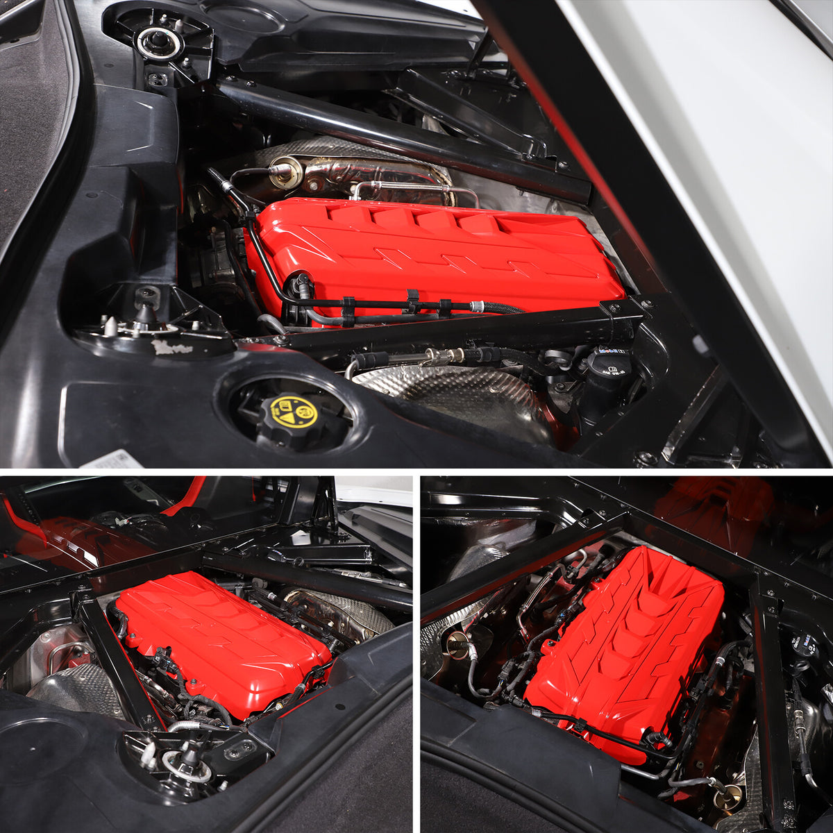 Red ABS Engine hood Compartment panel Trim Cover For Corvette C8 2020-2026 US 19