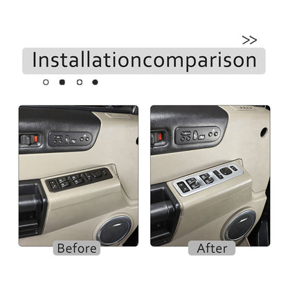ABS Silver Window Lift Panel Switch Cover Trim For Hummer H2 03-07 8