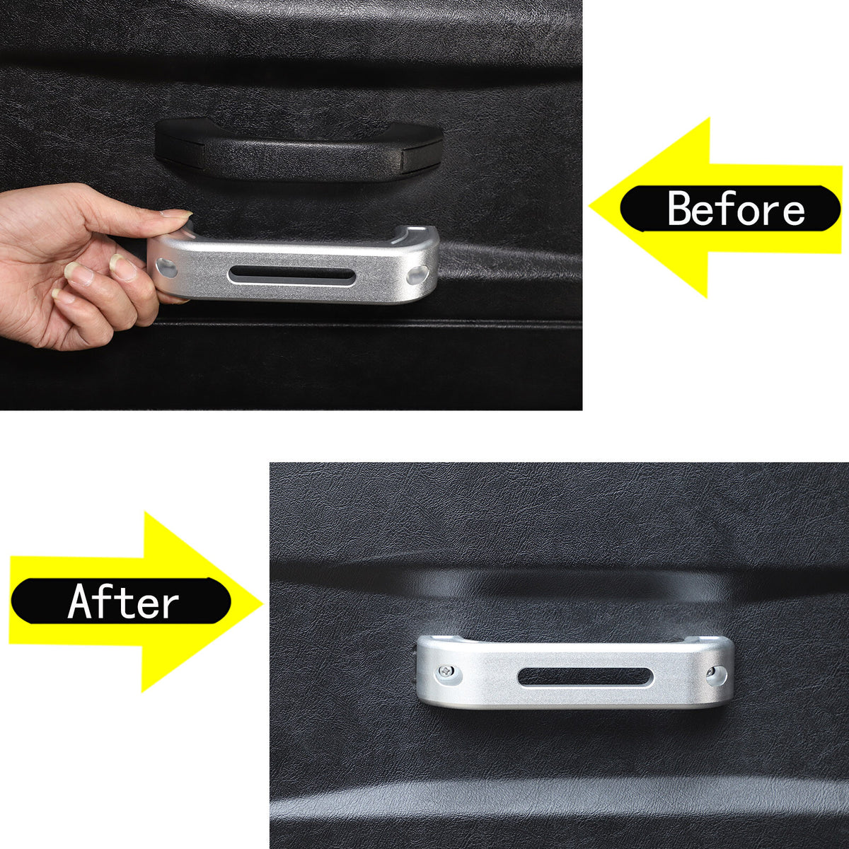Silver Hollow Inner Door Handle Grab Handle Trim For Land Rover Defender 2004-18 16