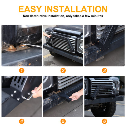 Black Bull Nudge Bar Bumper Guard A Bar For Land Rover Defender L316 2004-19 22