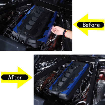 Blue Aluminum Engine Bay Engine Side Cover Plate Trim For Corvette C8 2020-26 13