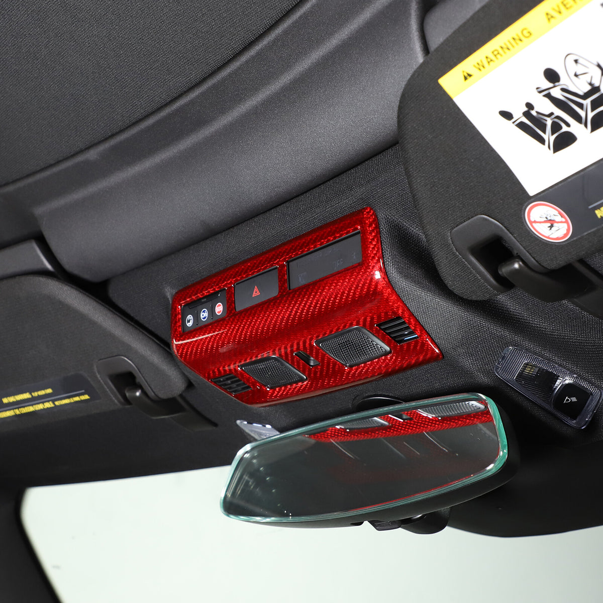Red Real Dry Carbon Fiber Reading Light Trim Frame Cover For Corvette C8 20+ US 8