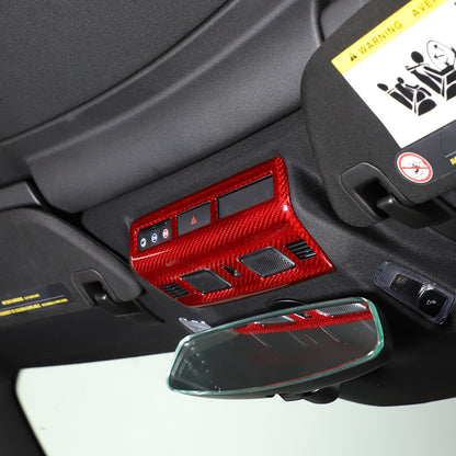 Red Real Dry Carbon Fiber Reading Light Trim Frame Cover For Corvette C8 20+ US 8
