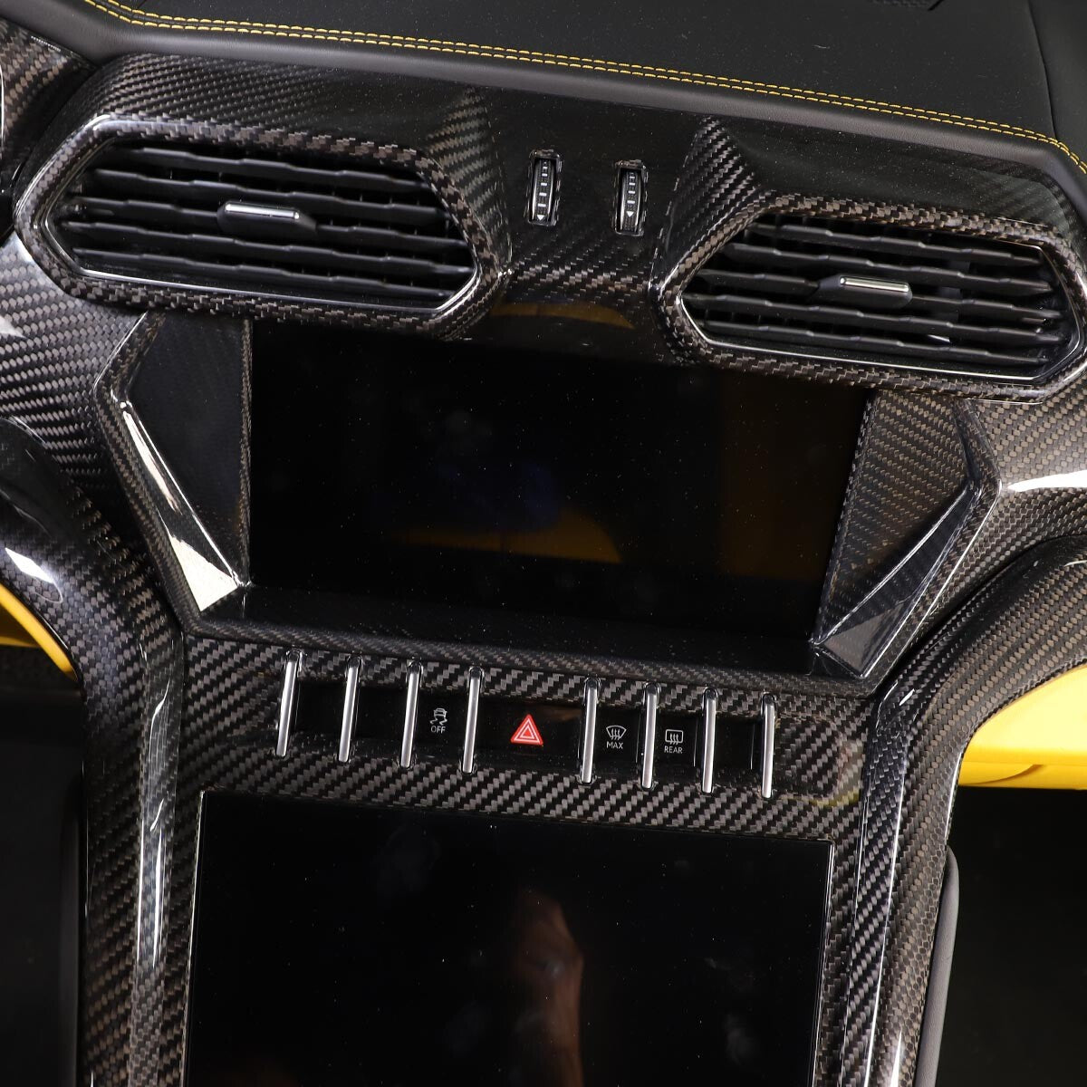 Carbon fiber GPS Navigation Cover Bezel Trim for Lamborghini URUS 2018-2023 2