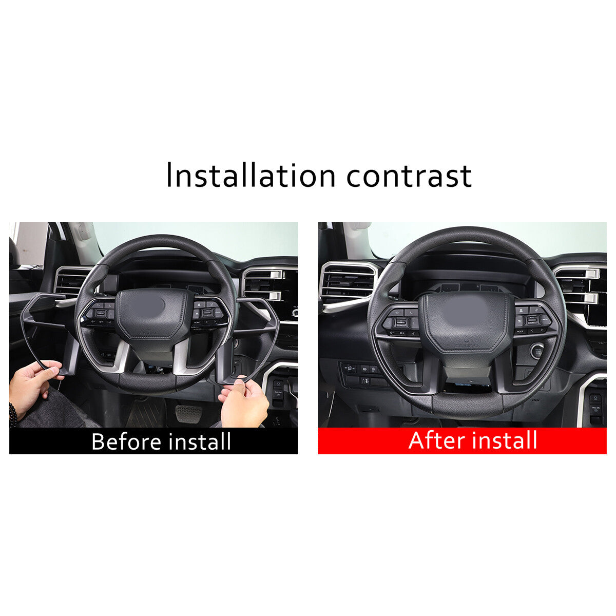 Matte Black ABS Interior Decoration Cover Trim Kit For Toyota Tundra 2022-26 US - Variants 21-25 56