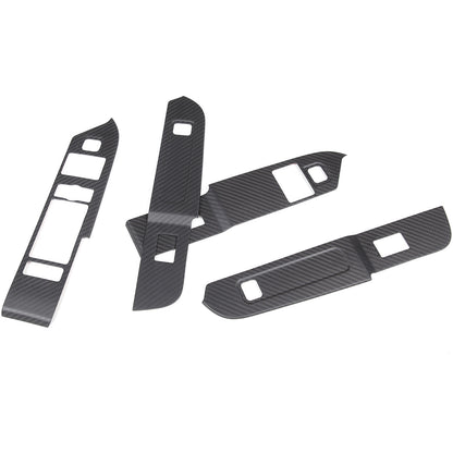 Red Carbon Fiber Window Lift Button Panel Cover Trim For LR Defender 110 20-24 11