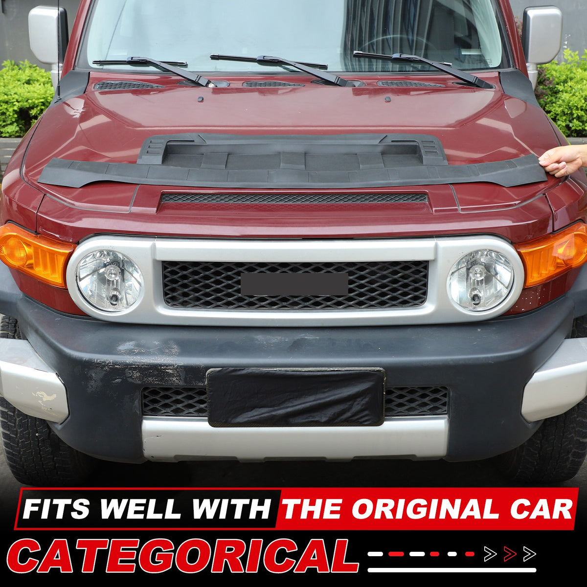 TPE Bonnet Hood Bra Stone Guard Deflectors For Toyota FJ Cruiser 2007-2021 US 8
