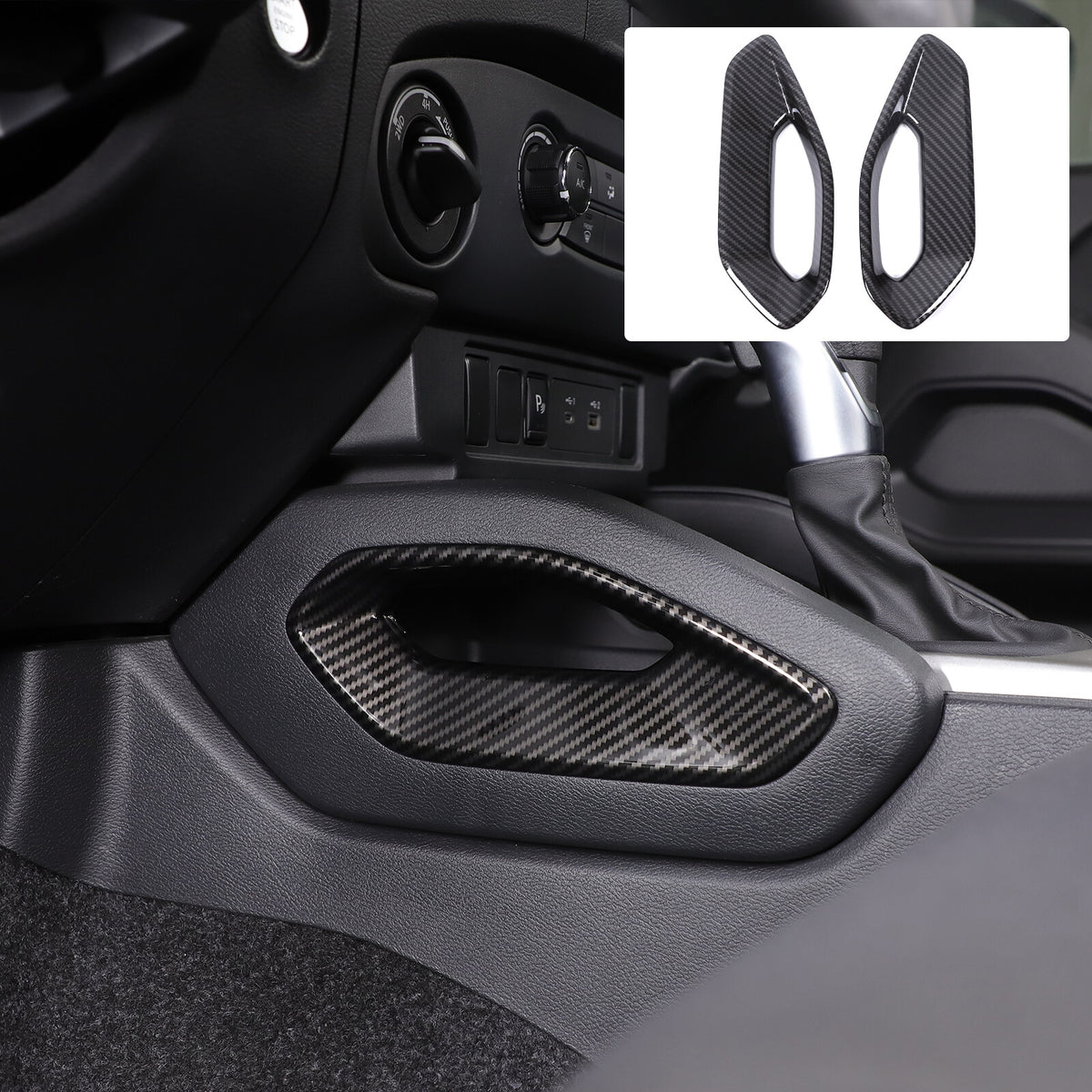 Carbon Fiber ABS Center Console Side Armrest Trim For Nissan Frontier 2022+ US 1