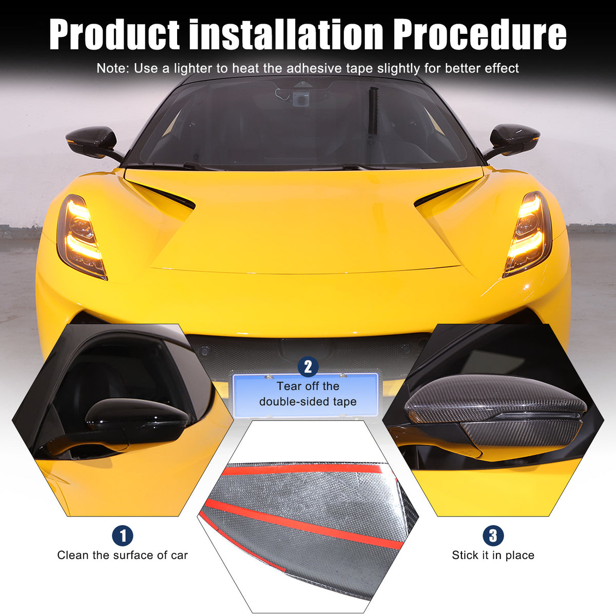 Real Carbon fiber Side Rear Mirror Cover Caps For Lotus EMIRA 2021-2025 9