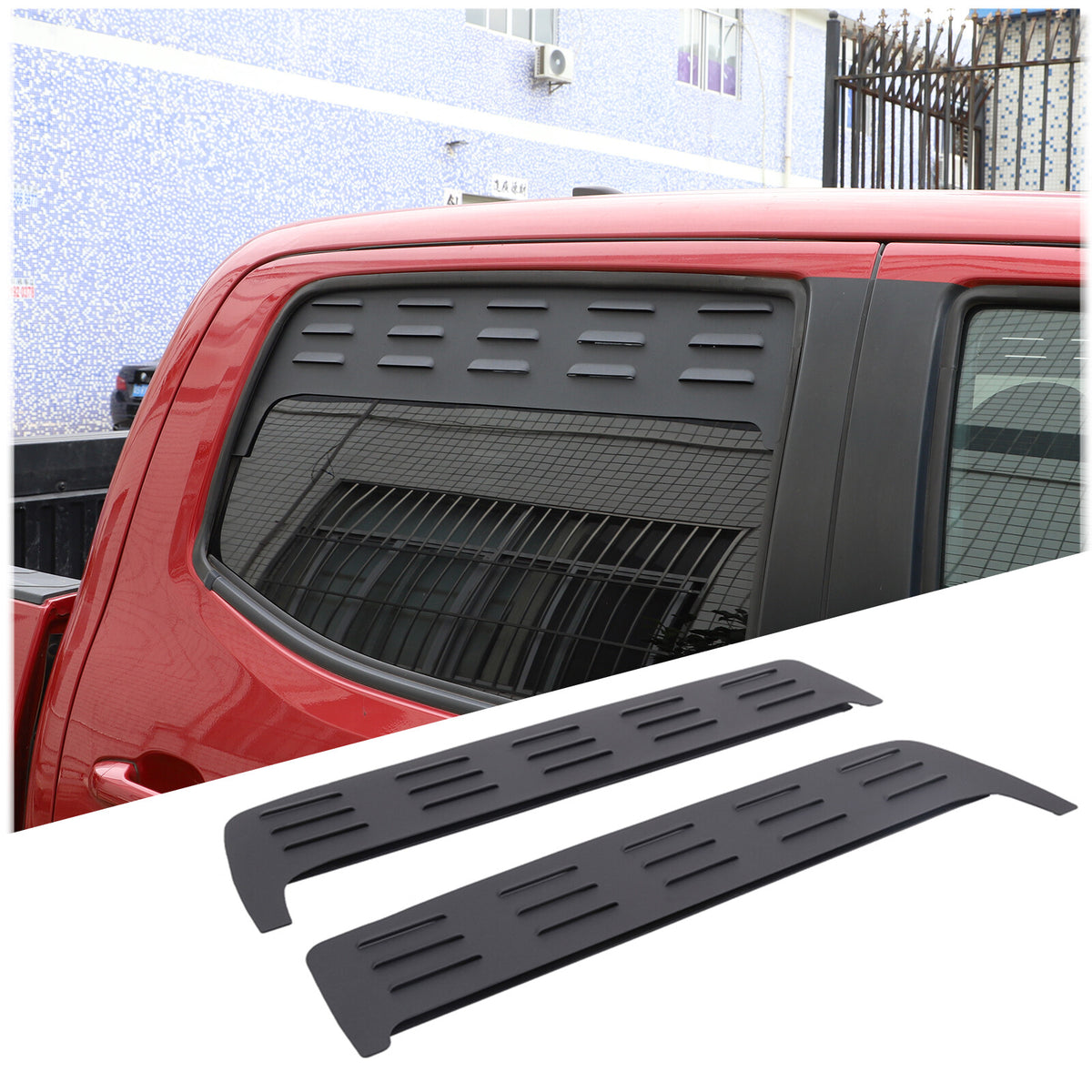 Black Aluminium Alloy Door Window Air Vents Screens For Toyota Tacoma 16-23 1