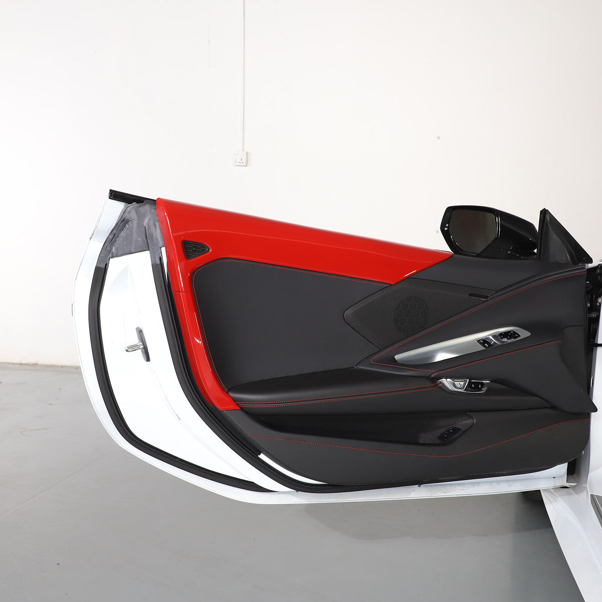 ABS Red Inner Interior Door Panel Cover Trim For Corvette C8 Z51 Z06 2020-26 US 15
