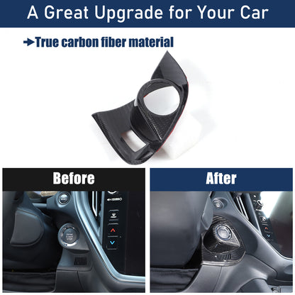 Real Carbon fiber Engine Start Stop Button Cover Trim For Subaru WRX VB 2022-24 18