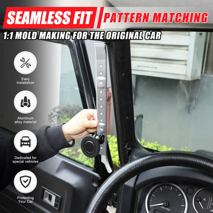 Silver A-Pillar Mount Bracket Holder For Land Rover Defender L316 2004-2018 13