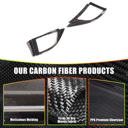 Real Dry Carbon Fiber Steering Wheel Button Trim For Fiat 500 Abarth 2008-2015 11