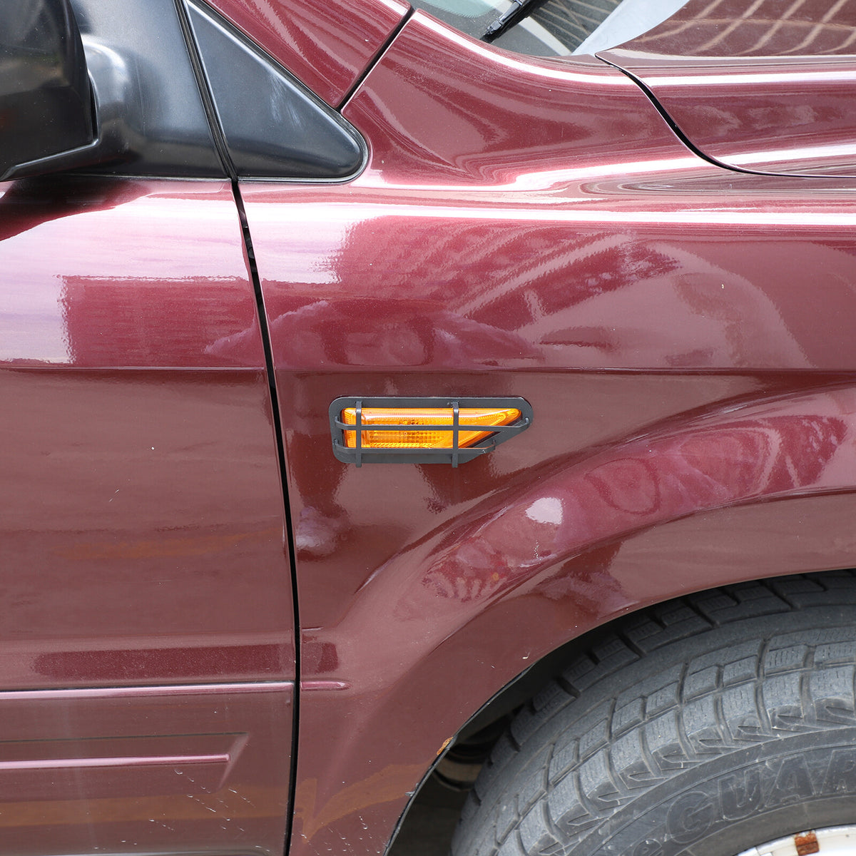 Black Steel Front Turn Signal Light Cover Trim For Honda Pilot 2003-2008 14