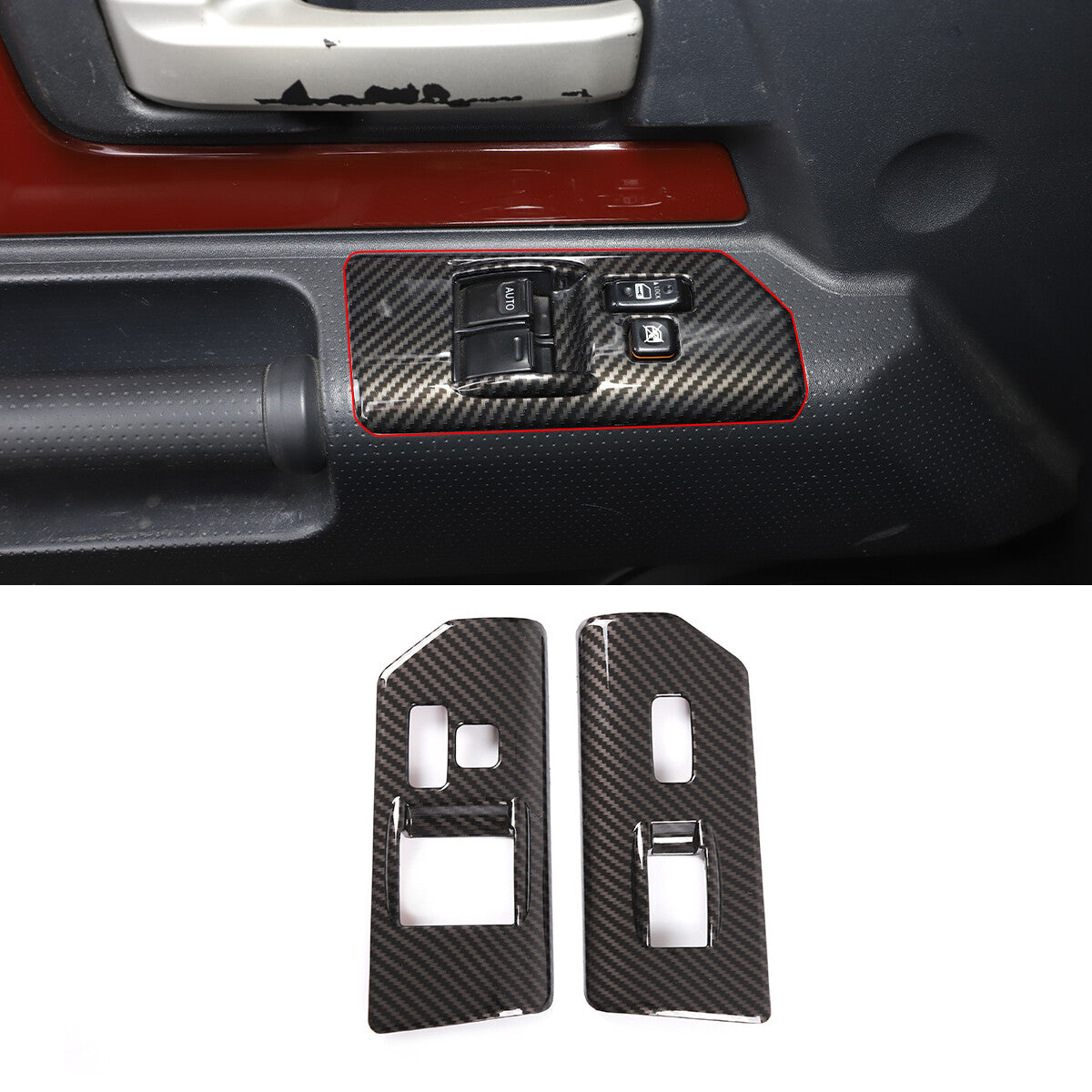 ABS Carbon Fiber Full Interior Center Decoration Trim Kit For FJ Cruiser 2007-21 - Styles 1-5 29