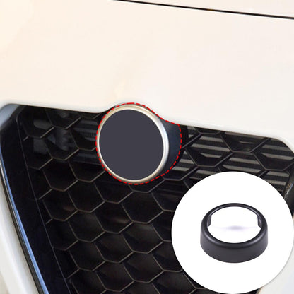 Matte Black Front Grille V Shape Cover+Logo Ring Trim for Alfa Romeo Giulia 17+ 12