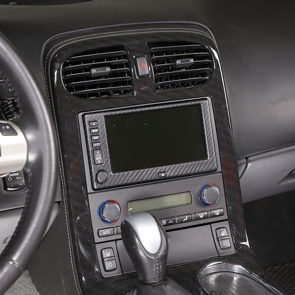 Matte Carbon Fiber Center Navigation Screen Trim Cover For Corvette C6 2005-13 15